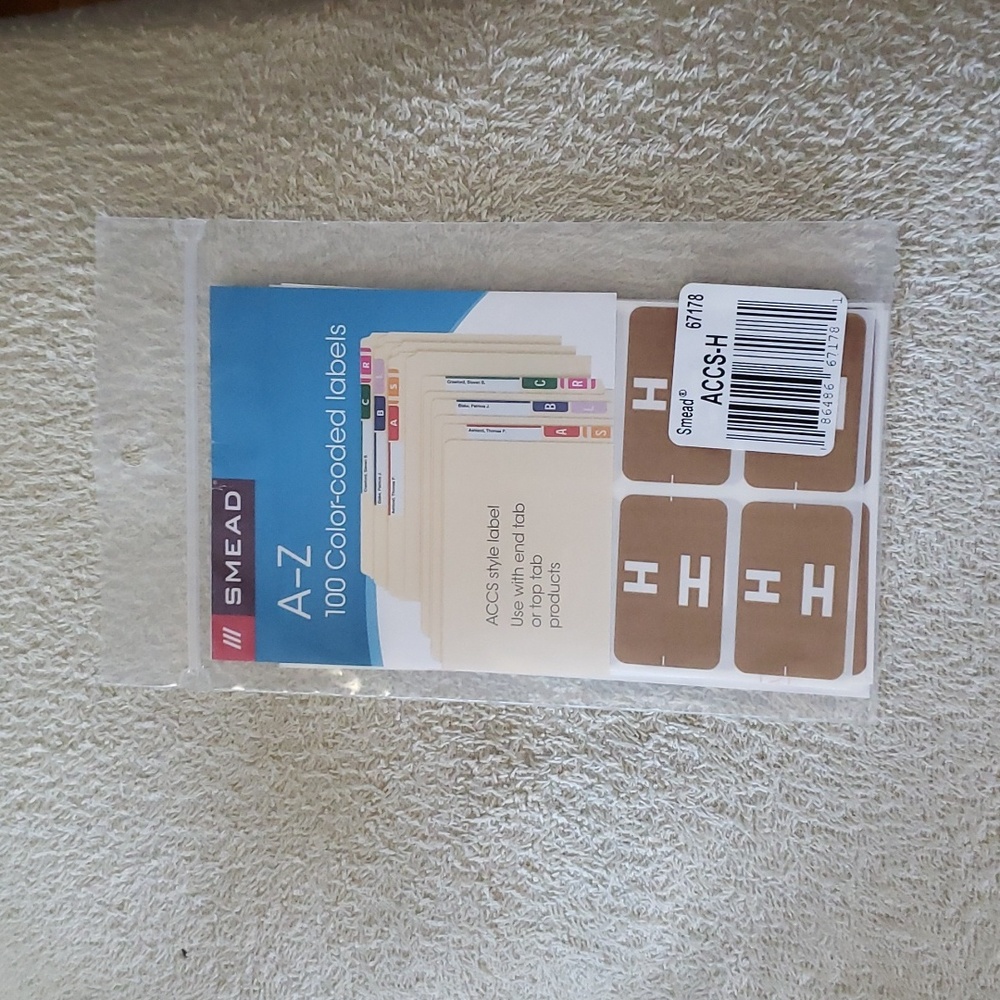 New Smead Color Labels "H"